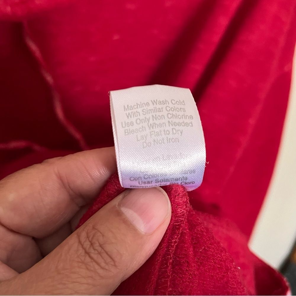French Laundry Sweatshirt Project Red Long Sleeve Thin Hooded T-Shirt Size 1X - Picture 12 of 12